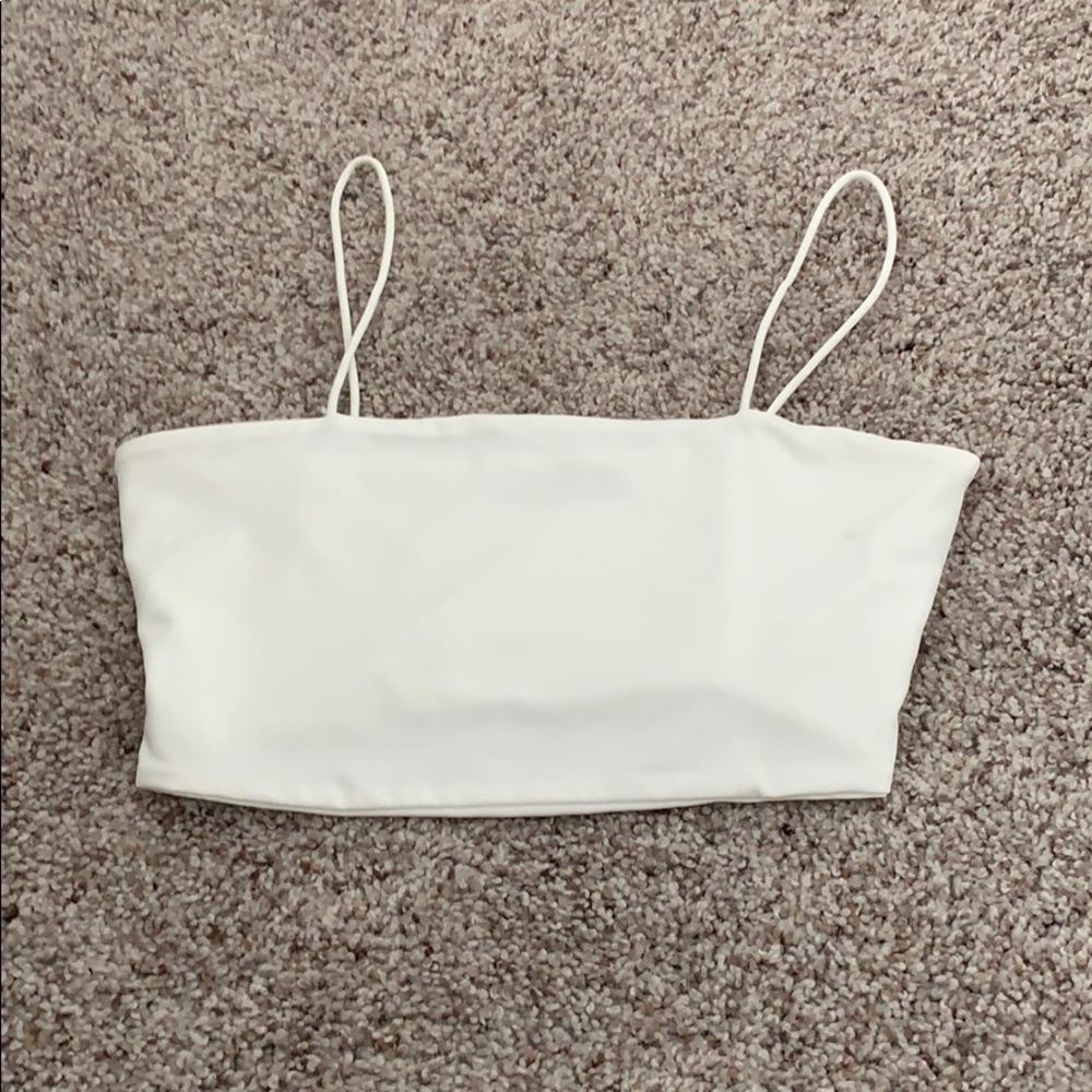 White strappy crop top